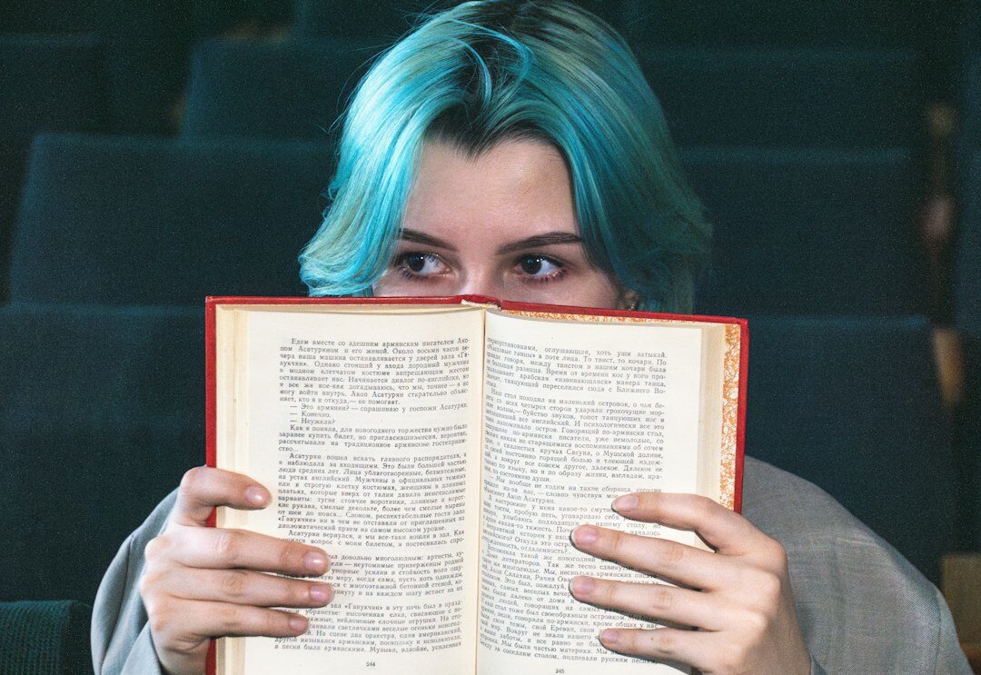 surprised person reading