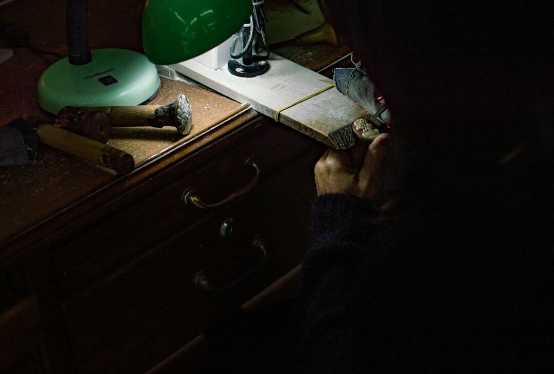 mystery author writing at night