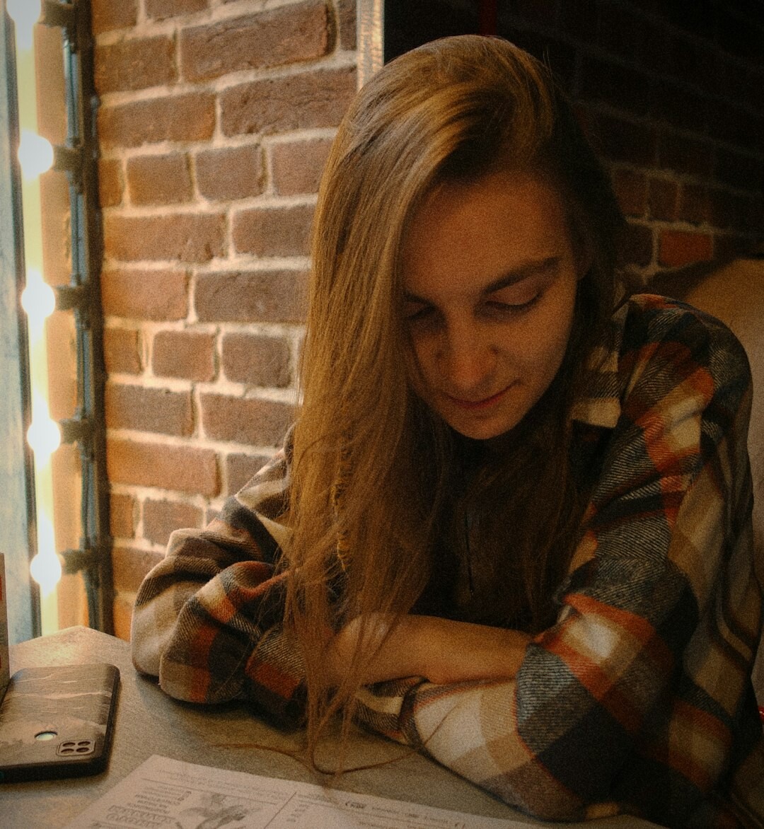 young author writing crime story